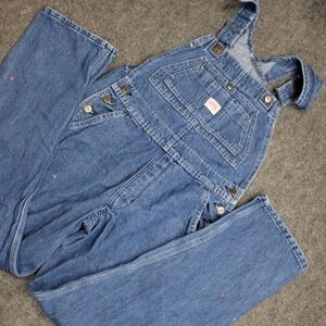 Key Overalls Womens 35 Blue Denim Y2K Chore Carpenter Farmer Festival Streetwear